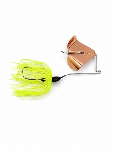 chartreuse skirt with copper blade buzzbait